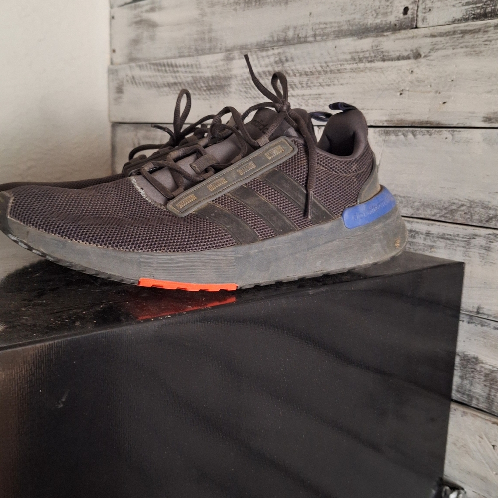 Adidas Men's Black and Blue Sneakers